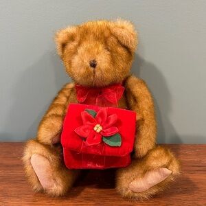 🎁🎄🎁Holiday Gordon's Jewelers Teddy Bear Brown Gund 11" red gift jewelry box